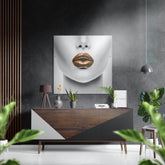 Lips Brushed Aluminium Dibond Wall Art.